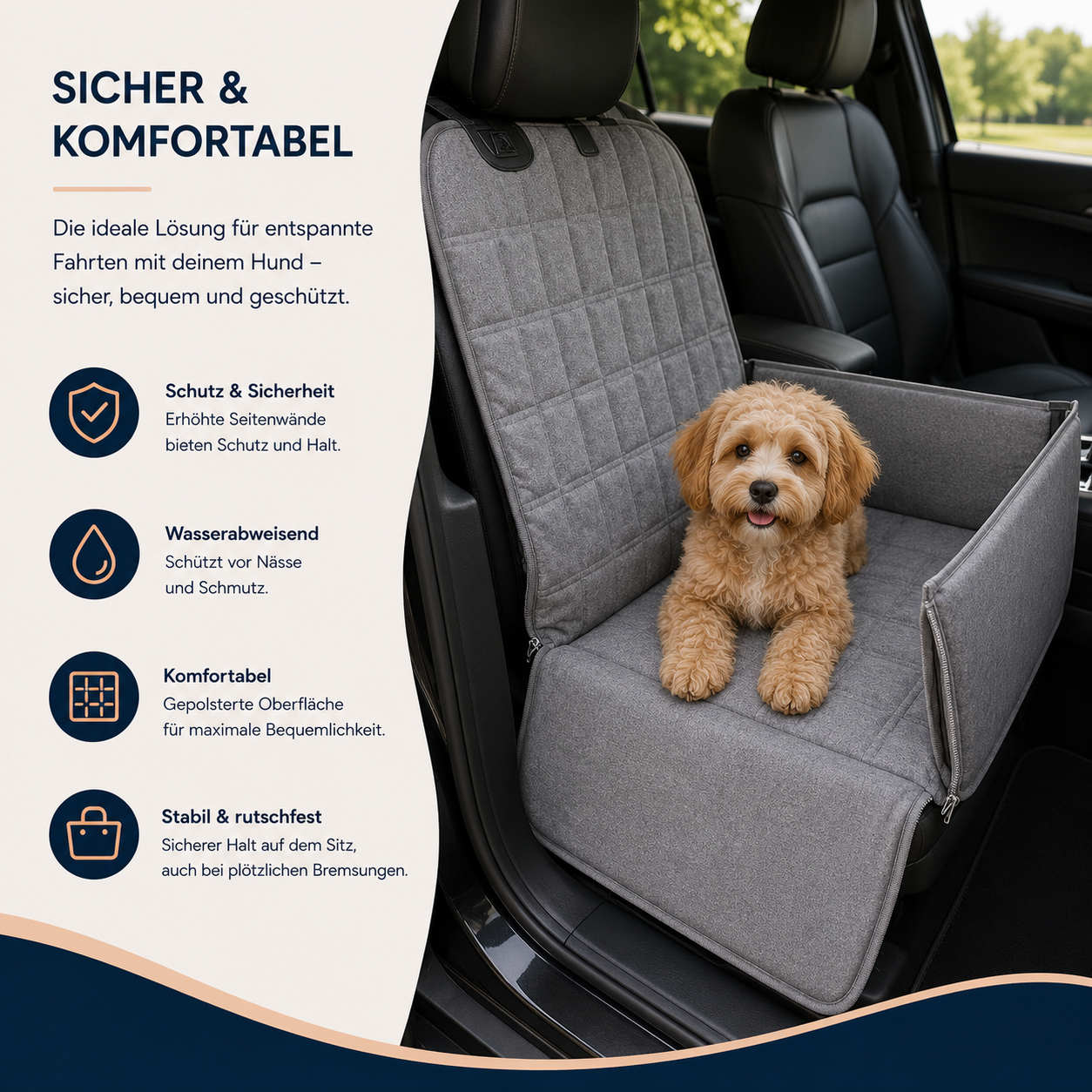 Autositz-Schutz für Hunde - sauber und sicher unterwegs